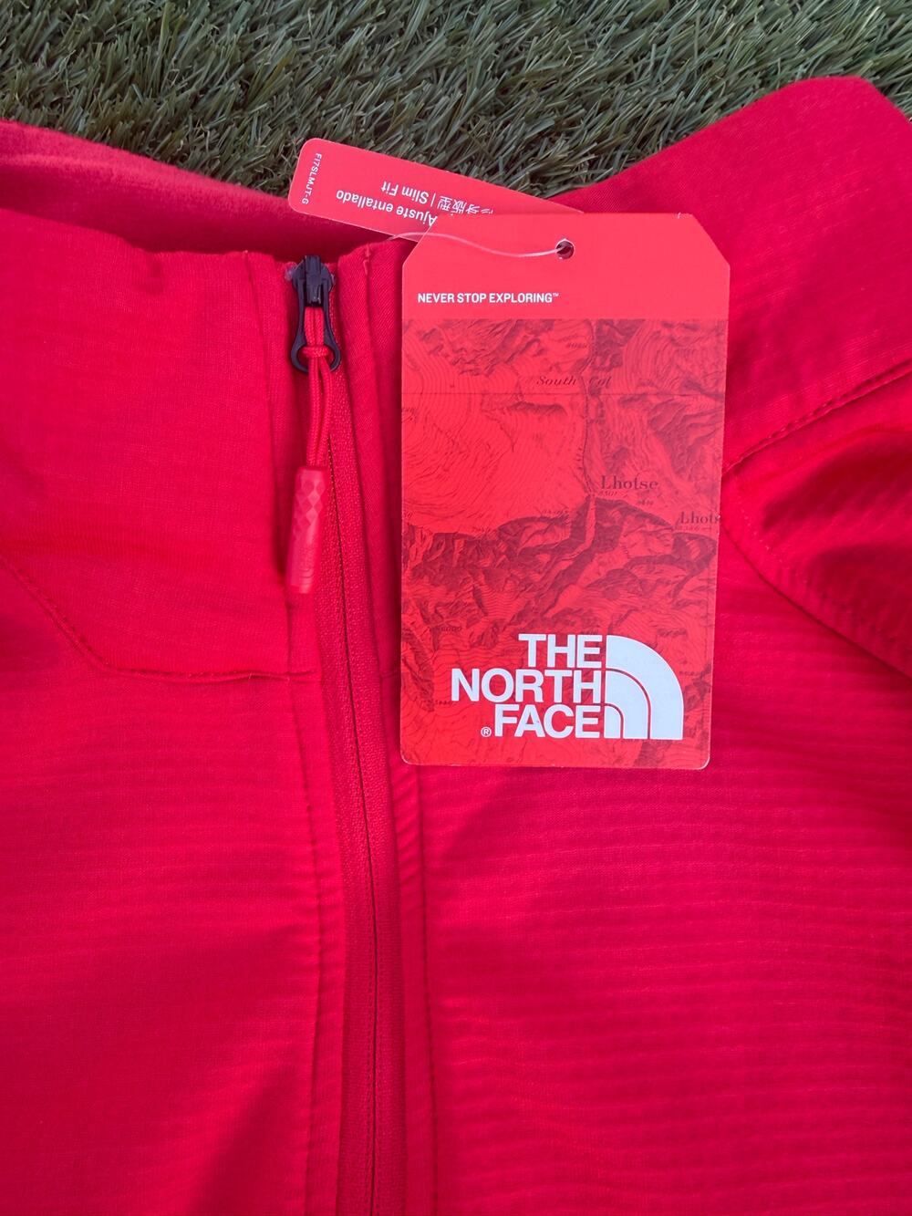 NEW The North Face 1/4 Zip Sweater Fleece Pullover Red Logo Womens NEW